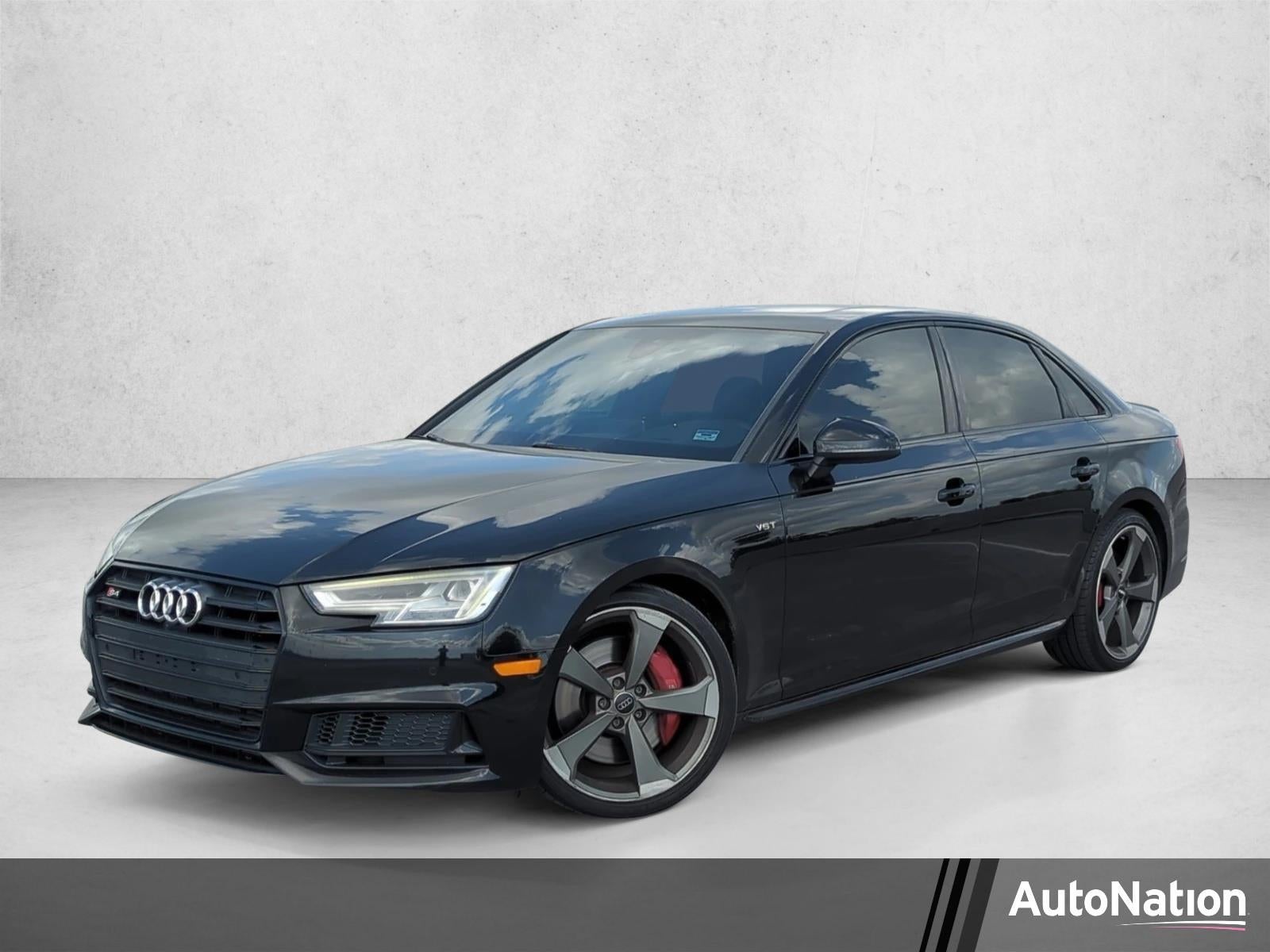 2018 Audi S4 3.0 TFSI Prestige quattro AWD in Mythos Black Metallic — front three-quarter view