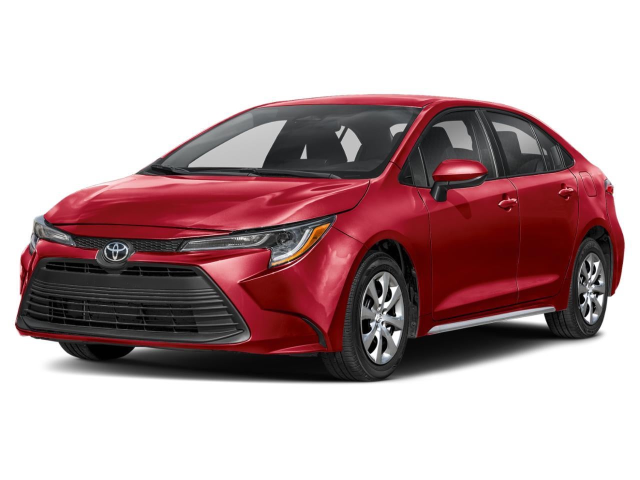 2025 Toyota Corolla LE CVT (Natl) in Ruby Flare Pearl — front three-quarter view