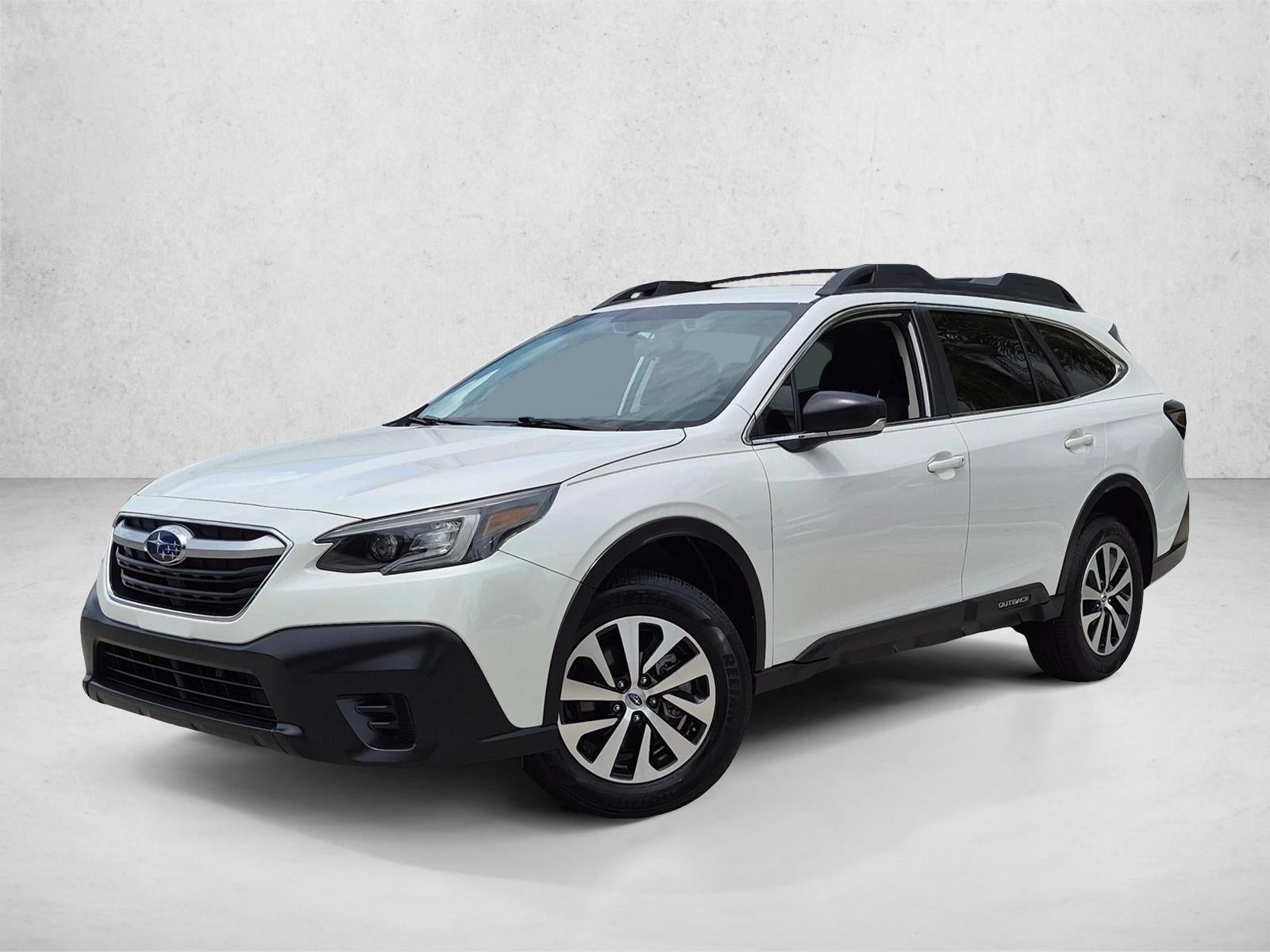 2021 Subaru Outback CVT in Crystal White Pearl — front three-quarter view
